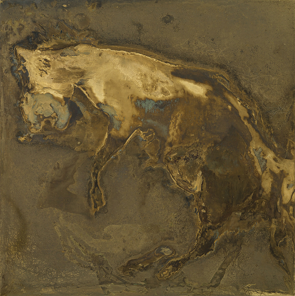 RITUAL OF EXISTENCE Messinki, kuolleen eläimen jäänteet Brass, original substances of a dead animal 49 x 49cm 2014 (original photo Jussi Tiainen)